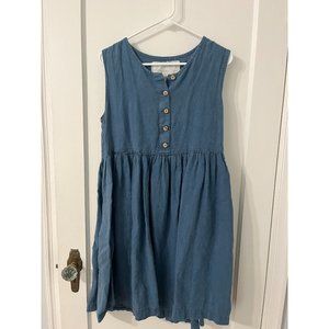notPERFECTLINEN Mama Dress Midi Length Indigo Blue M/L